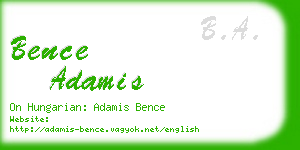 bence adamis business card